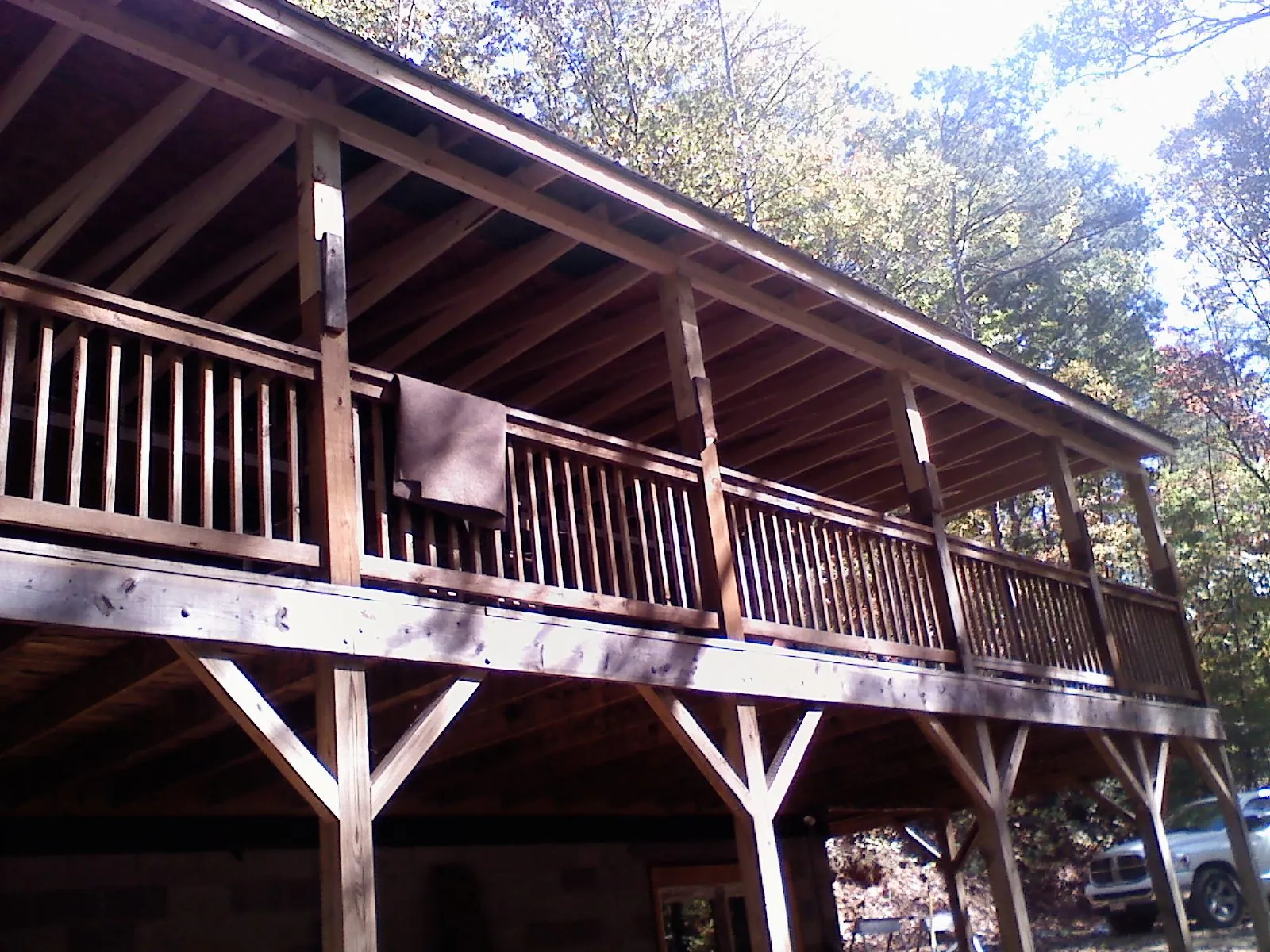 Timber framing under a new elevated porch and deck — Roof Leak Repair in Moon by Roofing Brothers